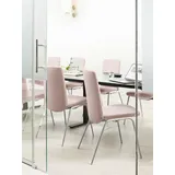 Stressless Polsterstuhl "Laurel" 57x92x59 cm, Material, Stahl, pink (light q2 faron chrom glänzend) 4-Fuß-Stuhl Esszimmerstuhl Polsterstuhl Küchenstühle (19976666-0)