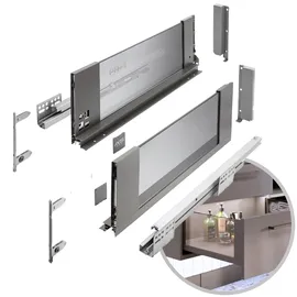 Gtv Schubladensystem AXIS PRO 30 x 16,7 cm 1-tlg. Anthrazit/Rauchglas
