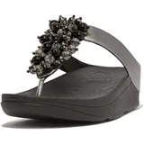 FitFlop Damen Fino Bauble-Bead Toe-Post Sandale, Zinnschwarz, 39 EU