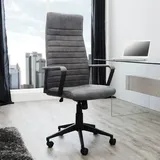 Riess-Ambiente Höhenverstellbarer Bürostuhl LAZIO vintage grau Chefsessel mit Armlehnen drehbar mit Rollen