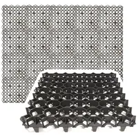 Lemodo Rasengitter aus Kunststoff 50 x 50 cm Paddockplatten zur Bodenstabilisierung Schwarz 16 Platten (= 4 m2)