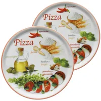 MamboCat Pizzateller 2er Set Pizzateller Napoli Pizzafoods rot 33cm - 04018#ZP2