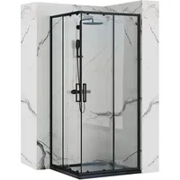 REA Punto Duschkabine 90 x 190 cm rechts Schwarz Sicherheitsglas