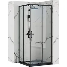 REA Punto Duschkabine 90 x 190 cm rechts Schwarz Sicherheitsglas
