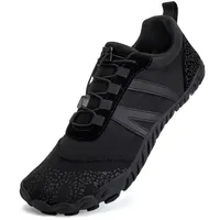 IceUnicorn Herren Damen Barfußschuhe rutschfest Weich Leicht Traillaufschuhe mit Breite Zehenbox(Schwarz 47EU) - 47 EU