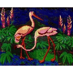 Stick it Steckpuzzle Flamingo und Storch, 8400 Puzzleteile, Bildgröße 66 x 53 cm