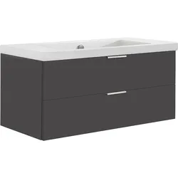 Waschtischunterschrank Epil mit Waschtisch aus Keramik, 1060 mm Breite, 2 Frontauszüge (Ausführung: Farbe hanf ulme)