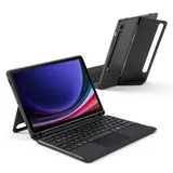 Suoxiom Hülle mit Tastatur für Sam-Sung Galaxy Tab Tab S10 Lite/S10 FE/S9 FE/S9,Tastatur für Tablet Hoch-/Querformat Ständer,Abnehmbar,Wiederaufladbarer LED-Indikator