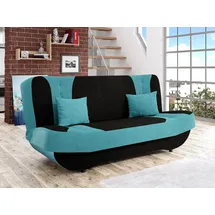 Mirjan24 Schlafcouch Pinto mit Bettkasten und Schlaffunktion 2-Sitzer Blau