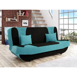 Mirjan24 Schlafcouch Pinto mit Bettkasten und Schlaffunktion 2-Sitzer Blau