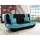 Mirjan24 Schlafcouch Pinto mit Bettkasten und Schlaffunktion 2-Sitzer Blau