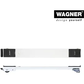 Wagner System GmbH WAGNER Transporthilfe SCHIENE - 44-70 x 5 x 4 cm, ausziehbar, Stahl, weiß, Räder Ø 30 mm, Tragkraft 125 kg