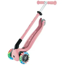 GLOBBER Go-Up Active Lights 3 in 1 Dreirad Laufrad und Scooter 120/80 mm 3-Rädrig Höhenverstellbar Pastellrosa