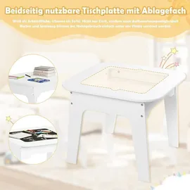 Woltu Kindersitzgruppe mit Stauraum 2 Stühle MDF weiß