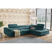 99rooms Alejandro Ecksofa Strukturstoff INARI Türkis Rechts