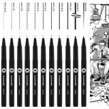 MOLOTOW BLACKLINER Complete Fineliner-Set schwarz, 11 St.