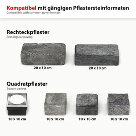 ledscom.de 3x LED Pflasterstein NEOLUM für außen, IP67, eckig, 10 x10cm, inkl. GX53 Leuchtmittel, 56lm, weiß