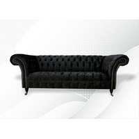JVmoebel Chesterfield-Sofa Schwarzer Dreisitzer Chesterfield 3-er Couch Modern Neu, Made in Europe schwarz