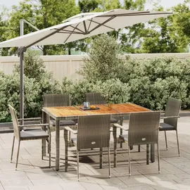 vidaXL Garten-Essgruppe 7-tlg. Grau