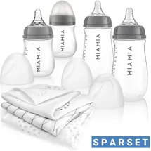 MiaMia 7-tlg. PP-Flaschen-Set mit Silikon-Trinksauger (140 ml)