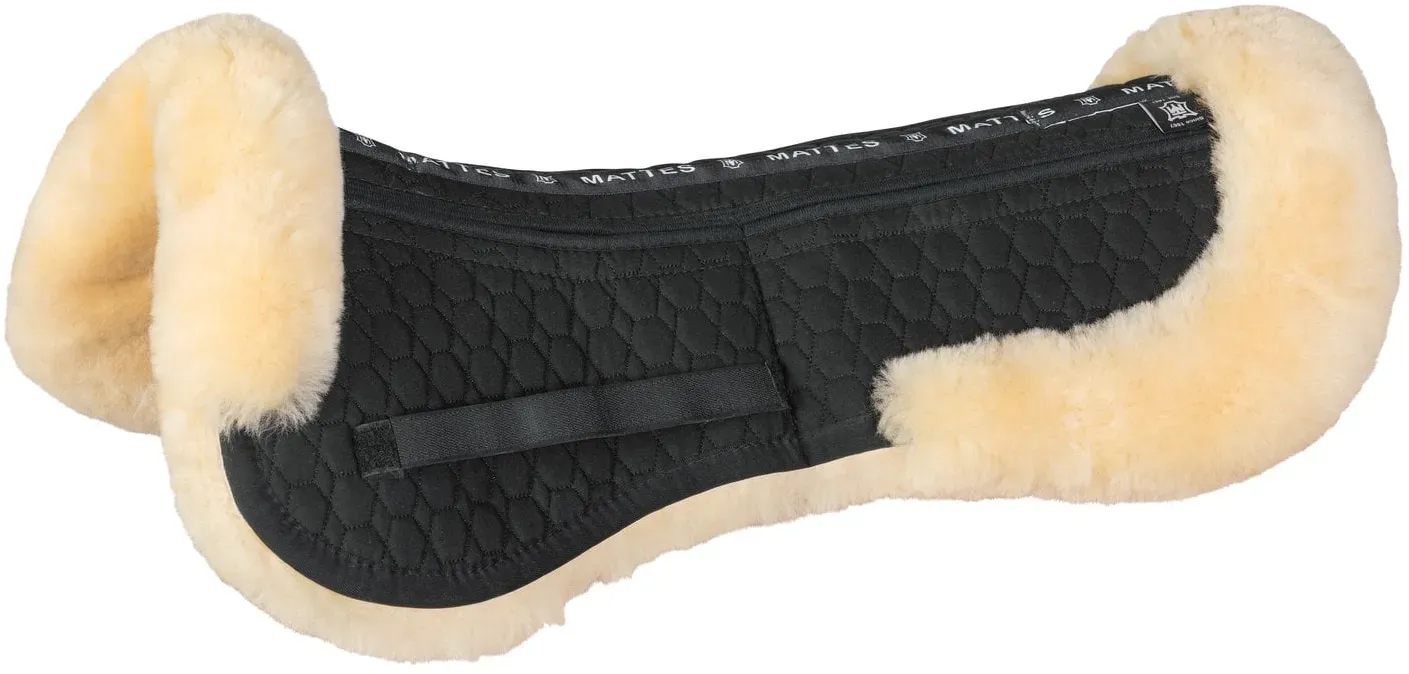 MATTES Sattelpad Lammfell mit CORRECTION® schwarz/natur Dressur/Large