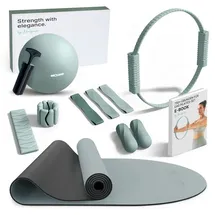 NEOLYMP Pilates Set für Zuhause – E-Book Größe Plus Sky Blue in Bunt Plus mit Pilates Matte