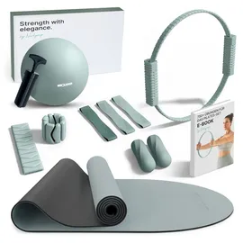 NEOLYMP Pilates Set für Zuhause – E-Book Größe Plus Sky Blue in Bunt Plus mit Pilates Matte