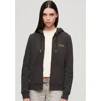 Superdry Kapuzensweatjacke »ESSENTIAL LOGO ZIP HOODIE«, Gr. S, bison black, - 38