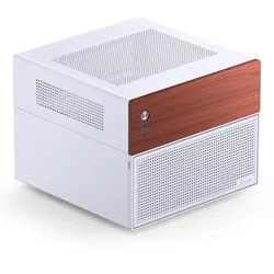 Jonsbo N4 WHITE, Micro Tower, PC, Weiß, ITX, micro ATX, Stahl, Holz, Gaming