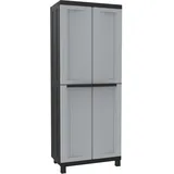 Terry Twist Black 2680, Schrank mit zwei Türen und 3 Einlegeböden, für innen und außen/Schwarz - 68x39x170 cm