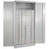 PROREGAL® Fächerschrank Schubschrank Chinchilla mit 40 Schub + 1 Ablageboden, Grau grau