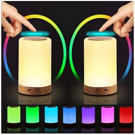 Aisutha Nachttischlampe Touch Dimmbar mit 10 Farben und 4 Modi, Nachtlicht Kinder USB Aufladbar, Tischlampe mit Timing Funktion für Schlafzimmer Wohnzimmer