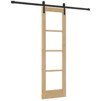 vidaXL Haustür Schiebetür ORKDAL Natürlich und Schwarz 61 x 198,5 cm (1-St) schwarz