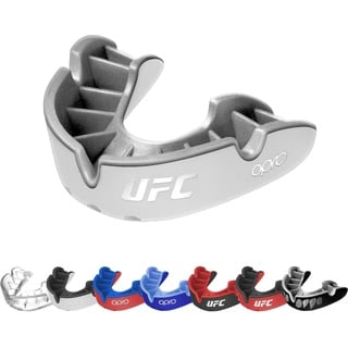 Opro Silver Level UFC Erwachsene und Kinder Sport Mundschutz mit Etui, Mundschutz mit revolutionärer Anpassungstechnologie für UFC, MMA, Boxen, BJJ und andere BJJ (Silber, Erwachsene)