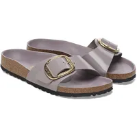 Birkenstock, Madrid Big BUCKLE LEATHER, Sandalen Mode Fashion Leder, High Shine Faded Purple, 38 EU Stretta - 38 EU Schmal