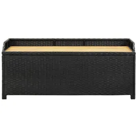 vidaXL Sitzbank mit Stauraum 120 cm Poly Rattan Schwarz