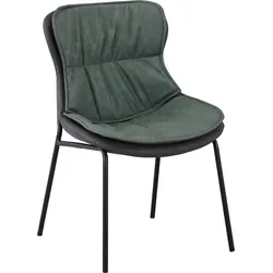 Polsterstuhl KAYOOM, grün (grün, dunkelgrau), B:54cm H:84cm T:64cm, Kunstleder, Eisen, Stühle, pflegeleicht, bequem, angenehme Sitzfläche, mit trendigen Ziernähten