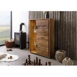 Massivmoebel24 Highboard 100 x 150 x 40 cm Natur lackiert / Transparent