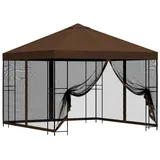 vidaXL Garten Pavillon 3 x 3 m inkl. 4 Seitenteile Braun