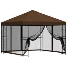 vidaXL Garten Pavillon 3 x 3 m inkl. 4 Seitenteile Braun