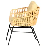 Xlmoebel Sessel Rattan Gartenstuhl für die Veranda, Lounge, Terrasse oder Balkon im (Sessel), Hergestellt in Europa beige