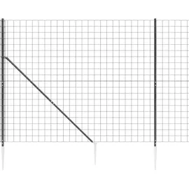 vidaXL Maschendrahtzaun mit Bodenhülsen Anthrazit 2,2x10 m