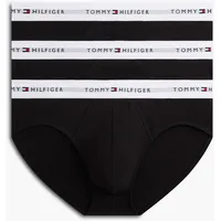 Slip "BRIEF", Herren, Gr. S (48), 3 Stk., schwarz, schwarz, schwarz, Jersey, Obermaterial: 95% Baumwolle, 5% Elasthan, TOMMY HILFIGER UNDERWEAR, unifarben, Unterhosen Slip, Unterhose mit Logobund