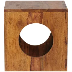 KADIMA DESIGN Beistelltisch MUMBAI Sheesham Massivholz 35x35x35 cm Cube Wohnzimmertisch, Design Aufbewahrungstisch modern, Kleiner Holztisch in Würfel-Form,