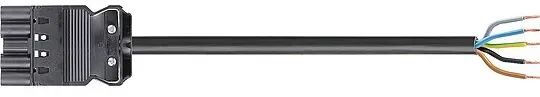 Verbindungsleit. Wieland GST18i5 3,0 m, schwarz, H05VV-F 5G1,5 mm2 5-poliger Stecker - freies Ende