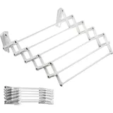 Ausziehbarer Wandwäschetrockner Wäschetrockner inkl. 2 Wandmontage-Sets - Trockenlänge 3,50 m - Weiß