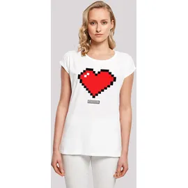 F4NT4STIC T-Shirt Pixel Herz Good Vibes Happy People in weiß | Gr.: 5XL