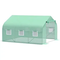 Folien Gewächshaus Foliengewächshaus Treibhaus Frühbeet Pflanzenhaus Tomatenhaus Giebeldach  350l × 300b × 200h Cm