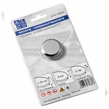 Alco Kraftmagnete Neodyn Haftkraft 21kg silber 30mm