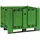 BRB-Lagertechnik Palettenbox mit 3 Kufen, LxBxH 1200x800x850 mm, Boden/Wände geschlossen, grün